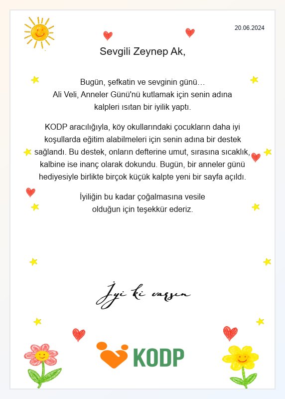 KODP İyilik Sertifikası