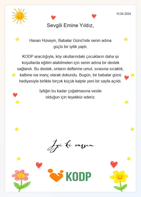 KODP İyilik Sertifikası