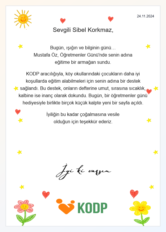 KODP İyilik Sertifikası