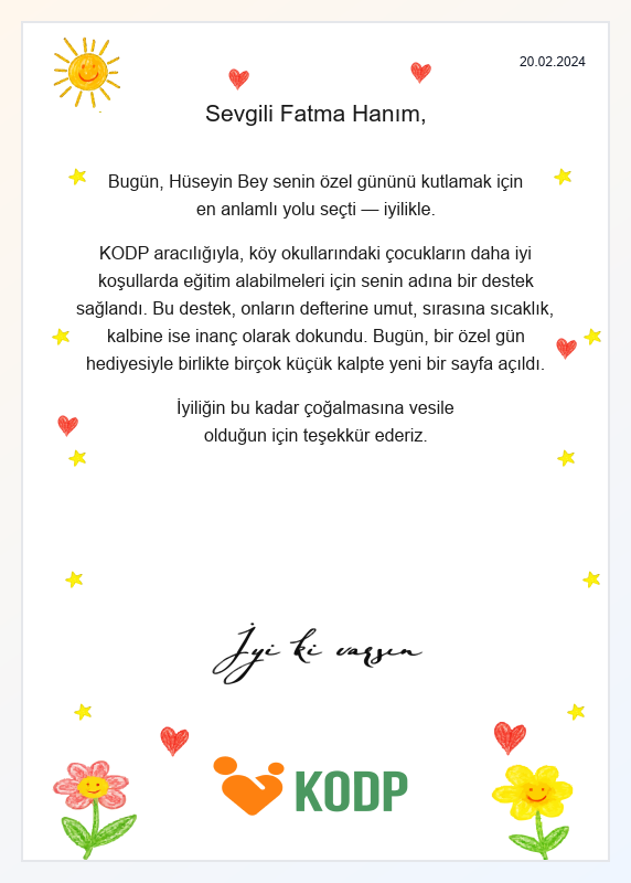 KODP İyilik Sertifikası